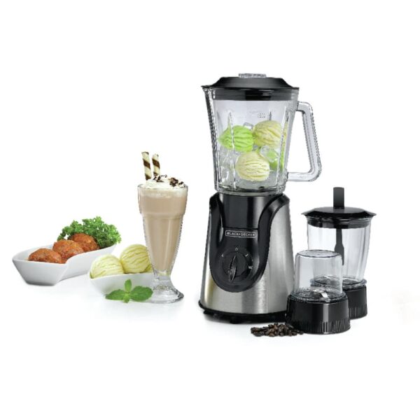 Black + Decker 400W Glass Blender with 2 Mills | OGB-BX600G-B5