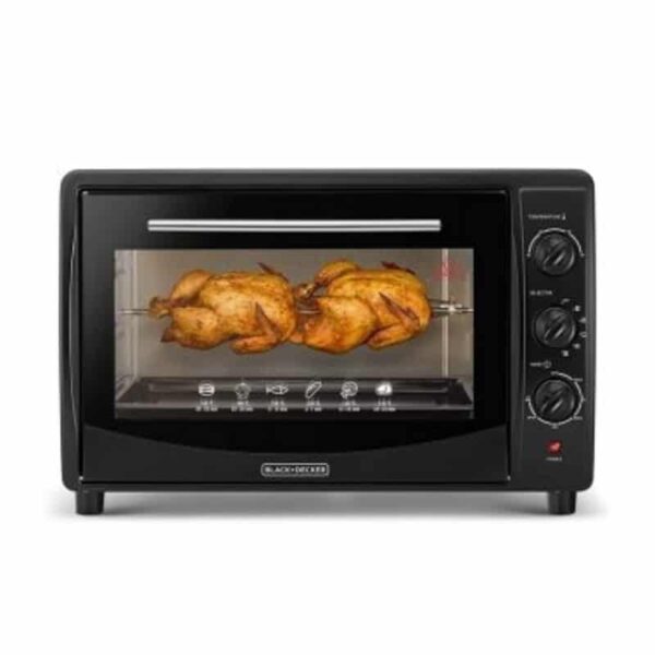 Black + Decker 45L Double Glass Toaster Oven With Rotisserie | OGB-TRO45RDG-B5