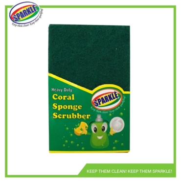 Sparkle Heavy Duty Coral Sponge Scrubber(Yellow)