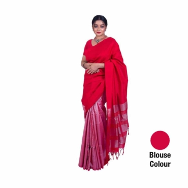 Rayon Saree Blue Striped Border-R005