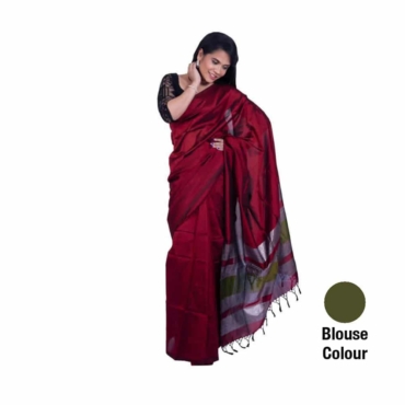 Rayon Saree Blue Striped Border-R013